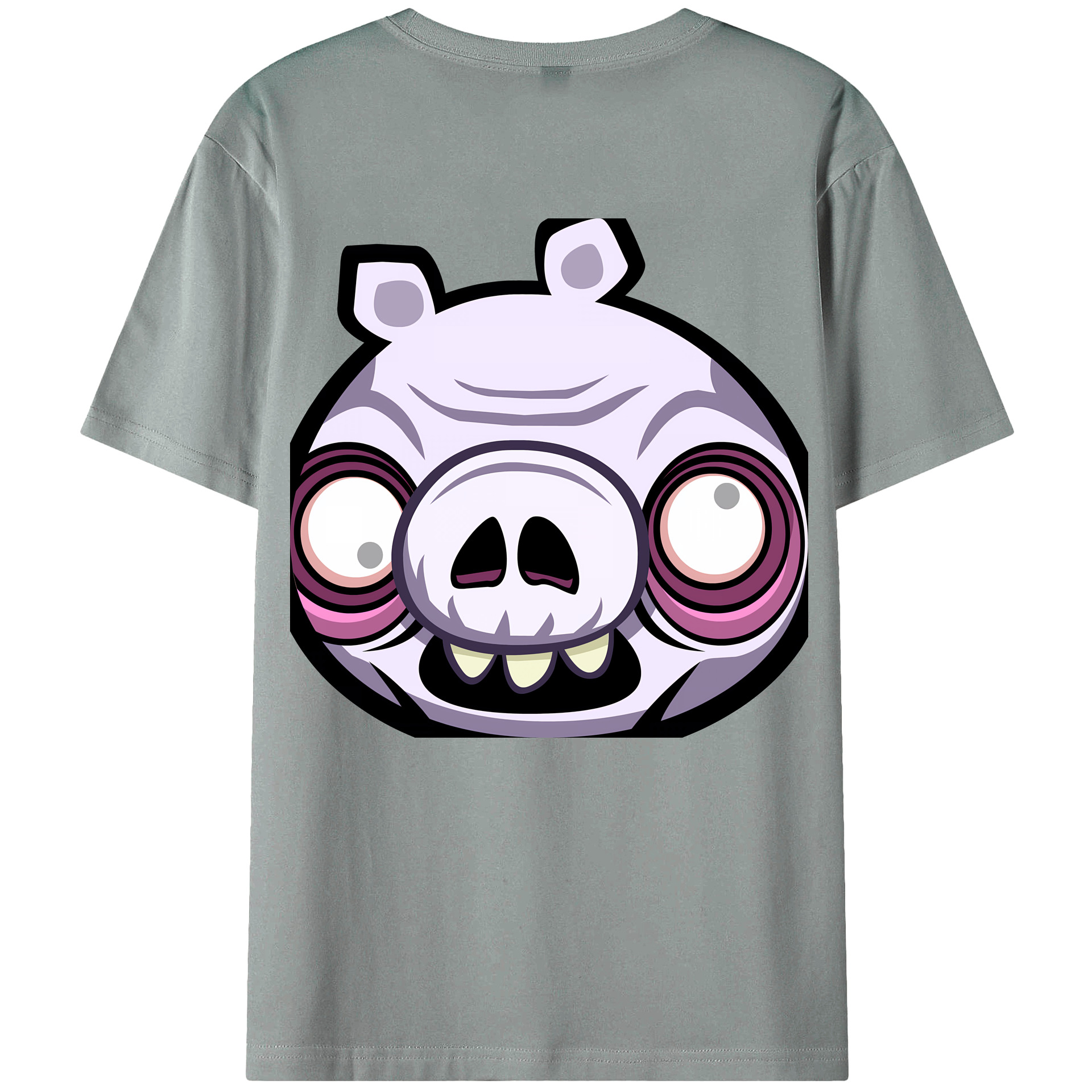 （画像用） Angry Birds アングリーバード 綿100％ メンズ半袖Tシャツ（バックプリント） 通気性